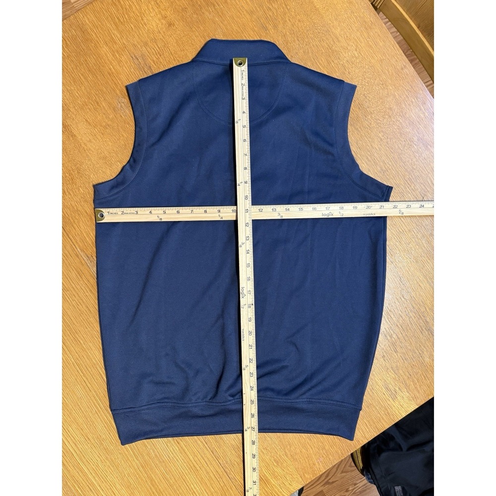 Pebble Beach Golf Vest Mens M Navy Performance Snap Pullover Logo Stretch - Picture 7 of 8